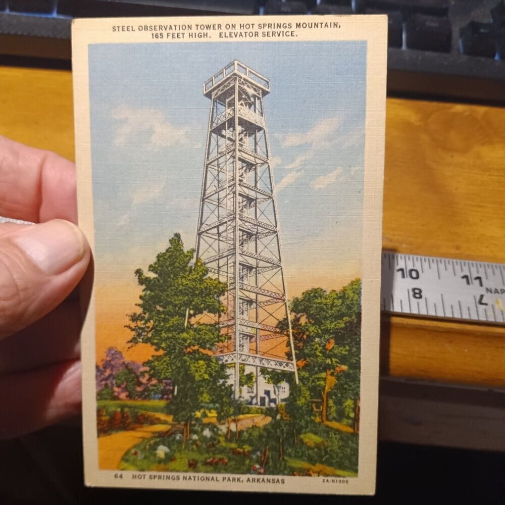 Postcard Steel Observation Tower On Hot Springs Mountain, Hot Springs, Arkansas
